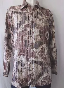 Men's Island Dress Shirt for Dancers - Brown Long Sleeve - Picture 1 of 9