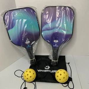 New Vinsguir USA Pickleball set Paddles VG-04 Purple Blue Racket USAPA Approved - Picture 1 of 10