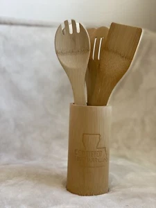5 Piece Wooden Cooking Utensil Set Bamboo Kitchen Spatula Spoons Tools Wood Kit - Picture 1 of 5