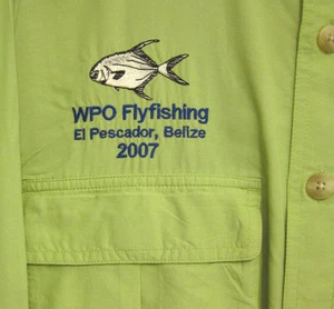 WPO Flyfishing med shirt El Pescador BELIZE fishing 2007 Deke Ambergris Cay DEKE - Picture 1 of 2