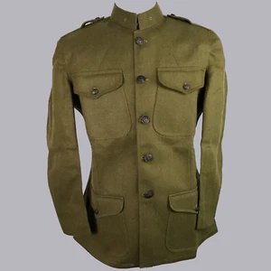 WW2 US Military Jacket Infantry Tunic Olive Green British Wool Tunic Fast Ship - Picture 1 of 5