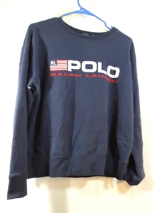 Polo Ralph Lauren Fleece Logo Rundhalsausschnitt Sweatshirt Damen Small Navy - Bild 1 von 4