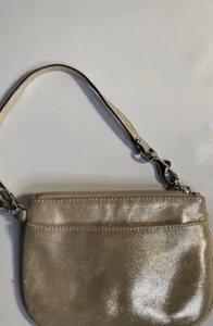 Coach gold metallic wristlet - Picture 1 of 4