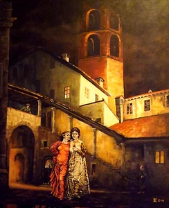 TOP NEU DON CAMERON ORIGINAL ""Belle Signore"" Italien Renaissance-Stil GEMÄLDE - Bild 1 von 1