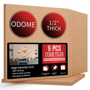 Cork Board Tiles 12”X 12” – 1/2” Thick Cork Board – Bulletin Board – Pin Boar... - Picture 1 of 7
