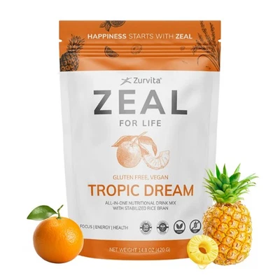 Zurvita Zeal For Life Tropic Dream Energy/Health Drink 30 Portions Per Bag - Image 1 of 4