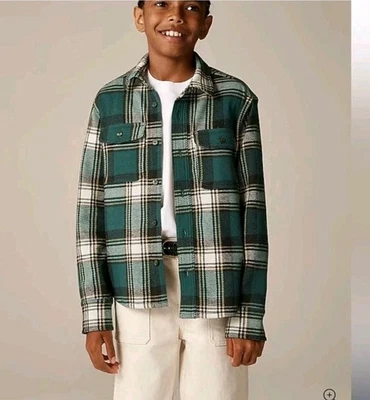 NWT Crewcuts Size 6 Kids' Long-Sleeve Seaboard Soft-Knit Shirt Plaid Green CB996 - Image 1 of 4