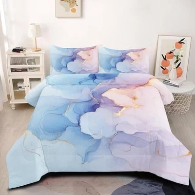 Juego de edredón acuarela abstracto talla para mujer mármol king muilt 004 Foto 1 de 4