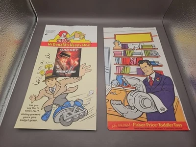 (2) 1999 Inspector Gadget Happy Meal Bag With Gadget Card Unused Flat Ephemera - Image 1 of 4