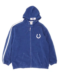 NFL Mens Indianapolis Colts Hooded Fleece Jacket UK 42 XL Blue Polyester FN03 - Picture 1 of 4