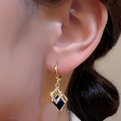 Womens Exquisite Round Huggie Hoop Earrings Fashion Gold Plated Jewellery Gift - Image 1 of 4