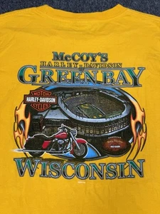 Camiseta Harley Davidson Para Hombre Grande Amarilla Green Bay Packers NFL Motociclista 2005 - Imagen 1 de 13