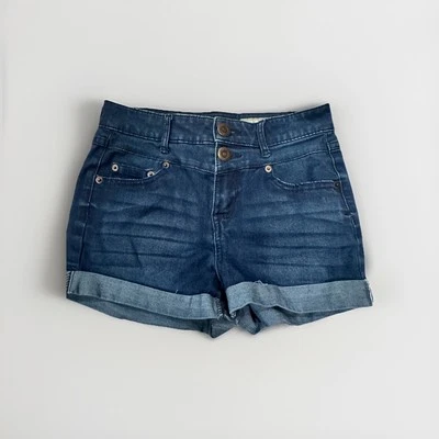 Pantalones Cortos Aeropostale Cintura Alta Azul Elastizados Talla 0 Foto 1 de 4