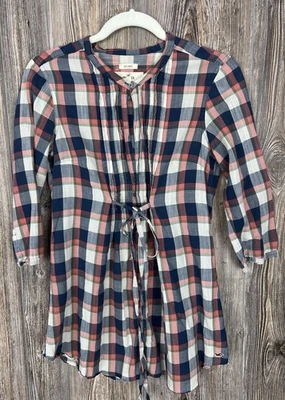 HOLLISTER Túnica a Cuadros Top Corbata Frontal Camisa Pintuck Cali Transparente Ligera Talla M Foto 1 de 4