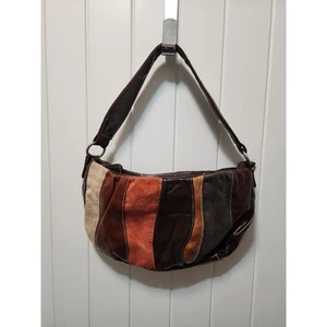 Women’s Chateau Multicolor Faux Suede Leather Boho Hobo Bag Handbag - Picture 1 of 7