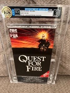 QUEST FOR FIRE VHS 1984 IGS Graded Box 8.5/Seam 9 MINT w/Watermarks Factory Seal - Picture 1 of 7