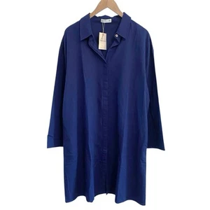 Grae Cove Button Down Shirt Dress Plus Size 2XL Linen Pockets Lagenlook NEW - Picture 1 of 9