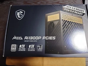 MSI MEG Ai1300P 1300W ATX 3.0 PCIe 5.0 Platinum PSU RTX4090 Ready - Afbeelding 1 van 6
