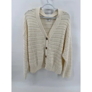 Cárdigan Sonoma Tejido Crema XXL Botón Frontal Tejido Abierto Boho Capas Suéter - Imagen 1 de 5