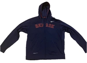 Boston Red Sox Jacket Mens Large Blue MLB Baseball Full Zip Nike Therma Fit EUC - Picture 1 of 11