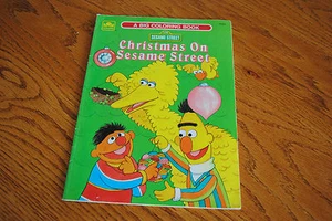 Weihnachten in der Sesamstraße großer Vogel Bert Ernie Malbuch 1985 golden Vintage - Bild 1 von 1