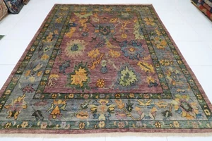 8 x 10 ft Oushak Pink Traditional Area Rug Afghan Hand Knotted Veg Dye Wool  Rug - Picture 1 of 10