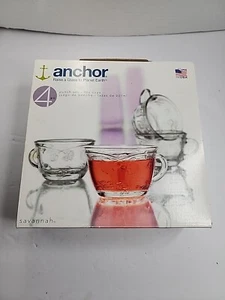 ANCHOR HOCKING Savannah Juego de 4 Piezas Punzones Tazas Transparente NUEVO En Caja Original - Imagen 1 de 4