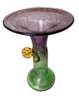 KOSTA BODA Bertil Vallien Art Glass Vase Wind Pipe Series Etched Signed 7" 