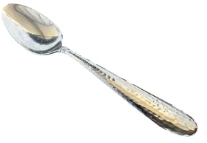 1 Teaspoon Tea Spoon Mikasa Elyson 6 3/8" Hammered Stainless 18/0 Glossy - Picture 1 of 3