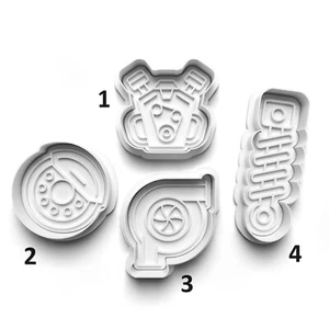 Car Parts Automotive Racing Cookie Cutter Embosser Stamp Fondant Set H Quality - Picture 1 of 1