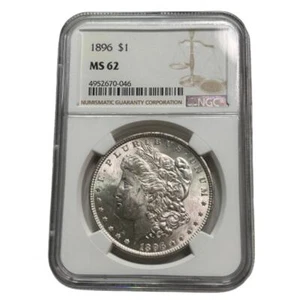 NGC 1896 MS62 Morgan Silver Dollar S$1 4952670-046 - Bild 1 von 2
