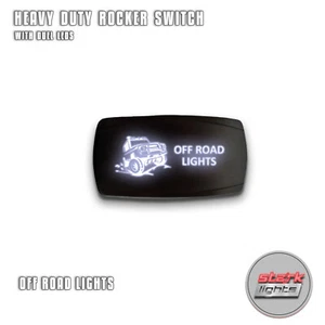 WHITE HORIZONTAL LED Rocker Switch 5Pin Dual Light ON OFF 12V - OFF ROAD LIGHTS - Picture 1 of 6