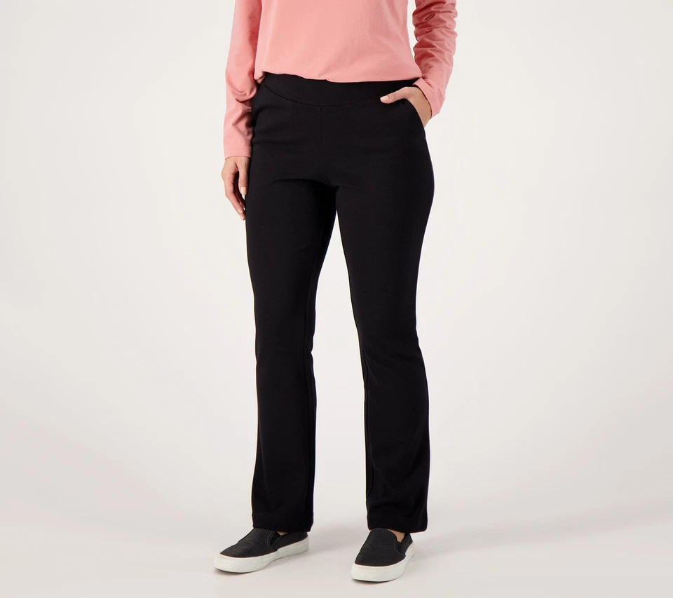 Denim & Co. Pantalones Jersey Active Forrados Exuberantes Negros 2XL Nuevos Foto 1 de 1