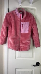 Tommy Bahama Fleece Jacket Youth Girls XL/14 Pink Faux Fur L/S Full Zip Barbie - Picture 1 of 16