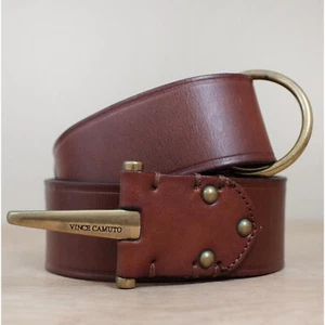 Vince Camuto Hook & Brass Ring Ledergürtel Größe LG/Cool Unisex verstellbarer Gürtel - Bild 1 von 10