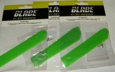 (3) Blade E-Flite Hi-Performance Green Main Rotor Blade Set Mcp BLH3610GR - Image 1 of 2