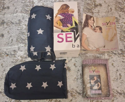 Seven Baby Wrap 婴儿背带星形设计海军蓝带日常吊带锦鲤图案 — 第 1/4 张图片