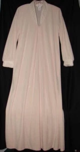 Vintage Diamond Tea Robe Size Small Beige Color Sheer Trim Zip Closure - Picture 1 of 3