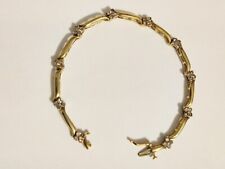 Gold Bracelet 7 1/4" Long Stately 1/2 Carat Diamond Solid 10K