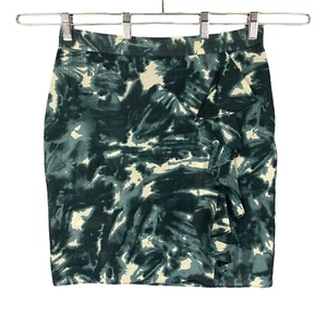 Ann Taylor Rock Damen 6P Petite Blau Aquarell Seide Faux Wickel Rüschen Mini NEU - Bild 1 von 10