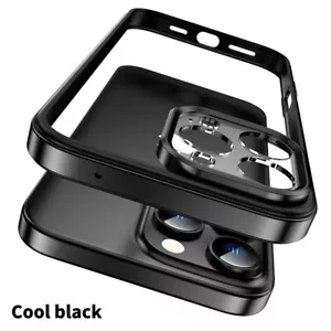 Aluminum Frame Case For iPhone 16 15 Pro Max 14 13 ShockProof Silicone Cover - Picture 1 of 15