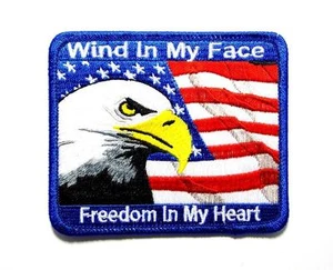 Parche de motociclista bordado Wind In My Face Freedom In My Heart hierro coser BSPM0638 - Imagen 1 de 1