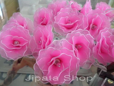 BloomingPinkRose Flower Nylon Party-Wedding-Decoration Christmas110V LightString - Image 1 of 4