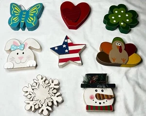 Seasonal Interchangeable  Wood Piece 8 Pcs Seasonal Icons (no Sign) - Bild 1 von 15