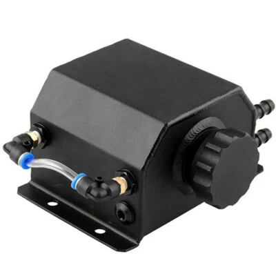 Aluminum Car Radiator Coolant Tank Square Overflow Bottle Recovery Reservoir 1L - Image 1 of 4