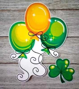 shamrock clover balloons wall safe sticker St patricks 5.5 inch USA - Picture 1 of 2