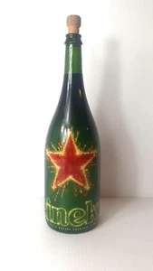 Heineken Large Empty Glass Bottle 1.5 L  Champagne Magnum With Cork  - Picture 1 of 5