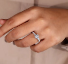 Wedding Ring Emerald Cut 1.65 Carat Lab Created Diamond 18k White Gold Sizable