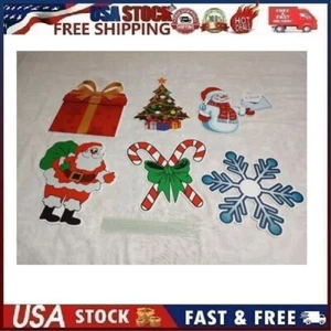 6 Pcs 15" Christmas Yard Signs with Stakes Plastic Winter Yard Signs Decorations - Picture 1 of 11