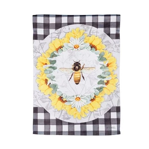 Honey Bee and Flowers House Suede Flag,13s10307 - Picture 1 of 1
